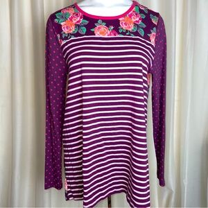 Matilda Jane Calling Bird Floral Striped Top